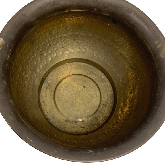 VTG Patina Hand-Hammered Brass Bowl Planter Pot Spittoon Decorative Accent Piece - Picture 8 of 12